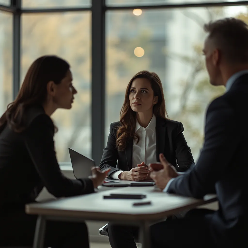 Consultor presentando estrategias a un equipo